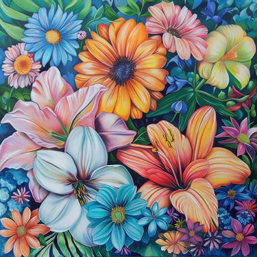 Flower Oil Canvas on Canvas